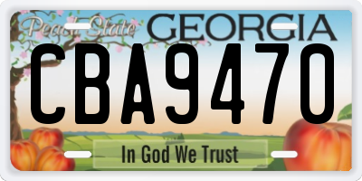 GA license plate CBA9470