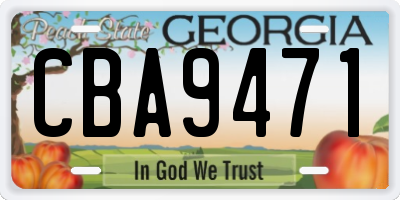 GA license plate CBA9471
