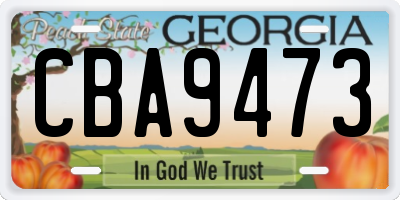 GA license plate CBA9473