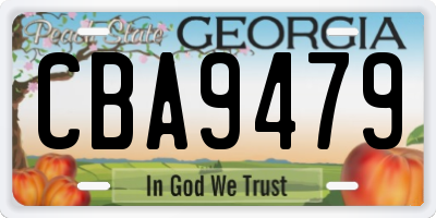 GA license plate CBA9479