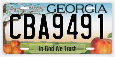 GA license plate CBA9491