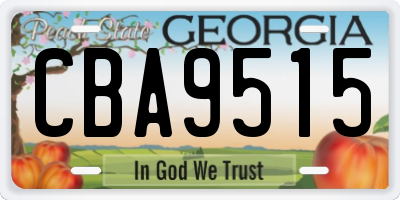 GA license plate CBA9515