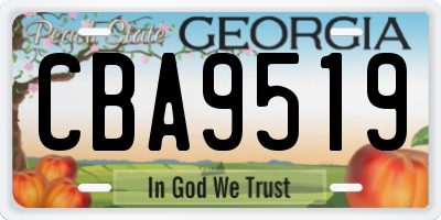 GA license plate CBA9519