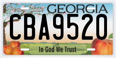 GA license plate CBA9520