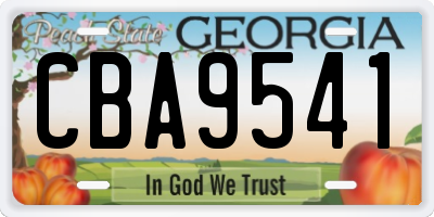 GA license plate CBA9541