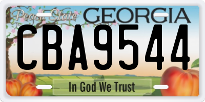 GA license plate CBA9544