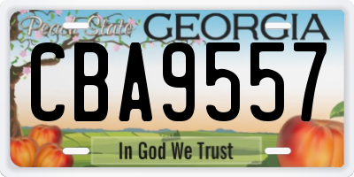 GA license plate CBA9557