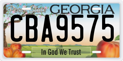GA license plate CBA9575
