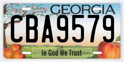 GA license plate CBA9579