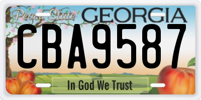 GA license plate CBA9587