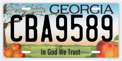 GA license plate CBA9589