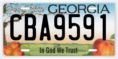 GA license plate CBA9591