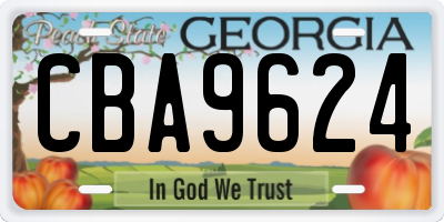GA license plate CBA9624