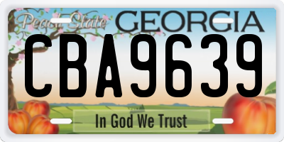 GA license plate CBA9639