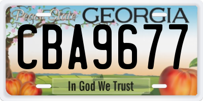 GA license plate CBA9677