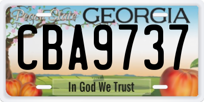 GA license plate CBA9737