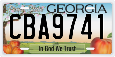 GA license plate CBA9741