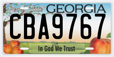 GA license plate CBA9767