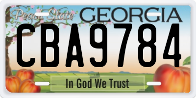 GA license plate CBA9784