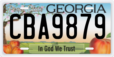 GA license plate CBA9879