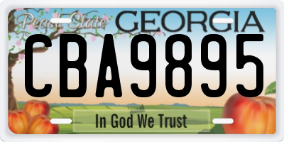 GA license plate CBA9895