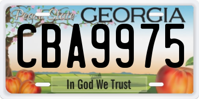 GA license plate CBA9975