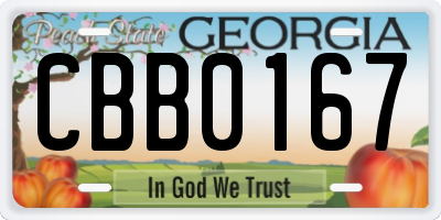 GA license plate CBB0167
