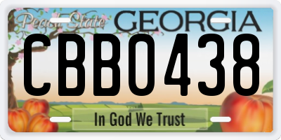 GA license plate CBB0438