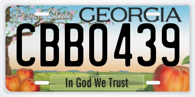 GA license plate CBB0439