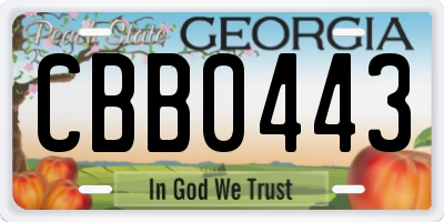 GA license plate CBB0443