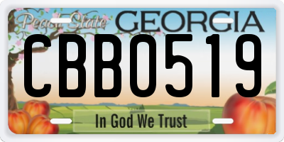 GA license plate CBB0519