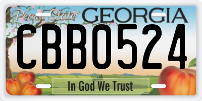 GA license plate CBB0524