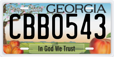 GA license plate CBB0543