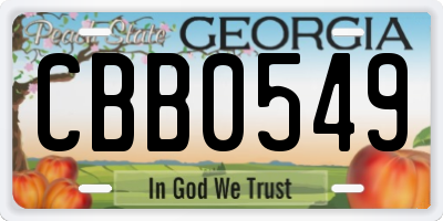 GA license plate CBB0549