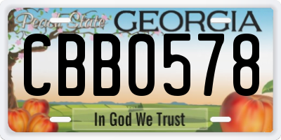 GA license plate CBB0578