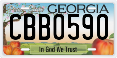 GA license plate CBB0590