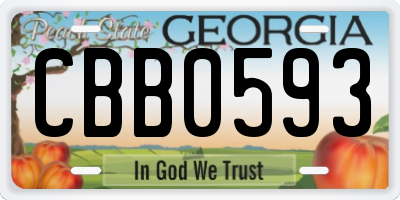 GA license plate CBB0593