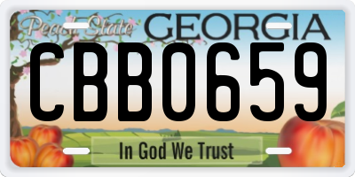 GA license plate CBB0659