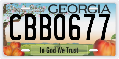 GA license plate CBB0677