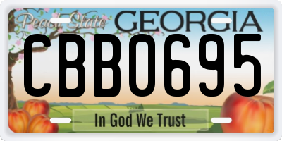 GA license plate CBB0695