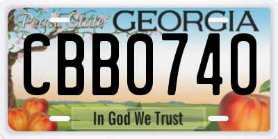 GA license plate CBB0740