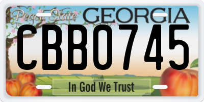 GA license plate CBB0745
