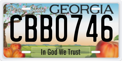 GA license plate CBB0746