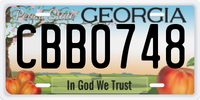 GA license plate CBB0748