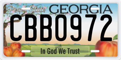 GA license plate CBB0972