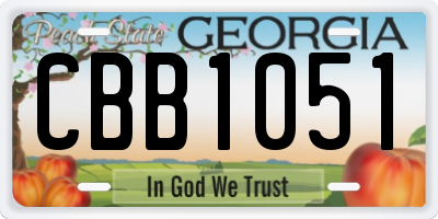 GA license plate CBB1051