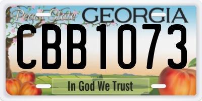 GA license plate CBB1073