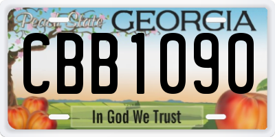 GA license plate CBB1090