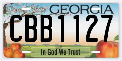 GA license plate CBB1127