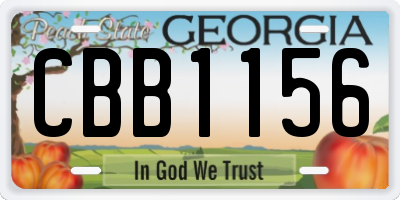 GA license plate CBB1156